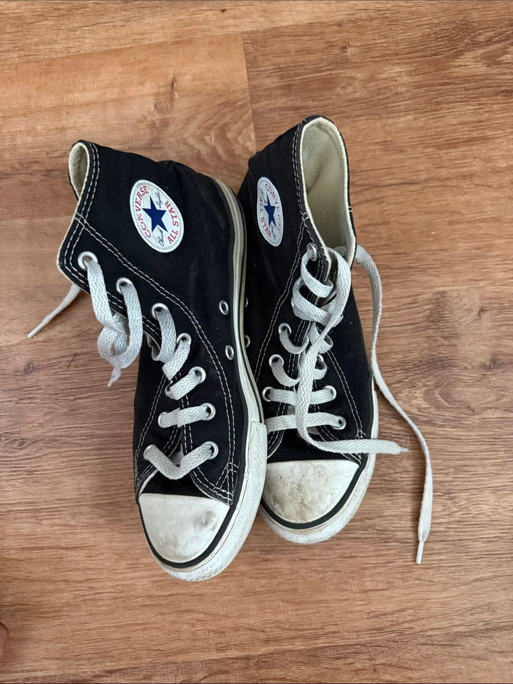 Converse Kids Black High Top Canvas Sneakers with White Accents
